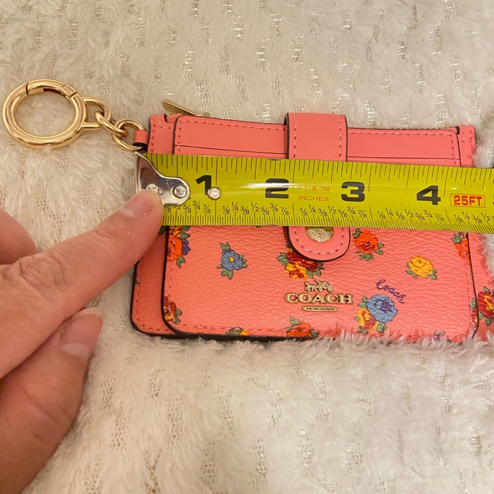 Coach Leather Card Pass Wallet Pink Compact - Picture 5 of 6